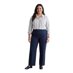 Lane Bryant No Peek Button Down Shirt 18/20 Striped  Preppy Corpcore Office NWT